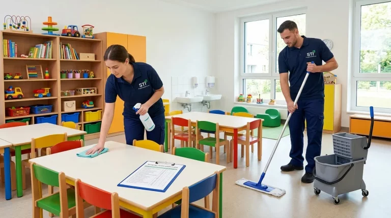 Hygieneplan Kita mit STI Gebäudeservice Reinigungsteam im Kindergarten