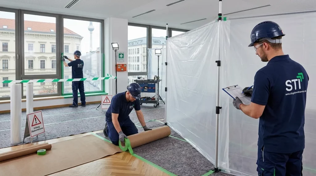 Schutz bestehender Gebäudebereiche durch STI Gebäudeservice